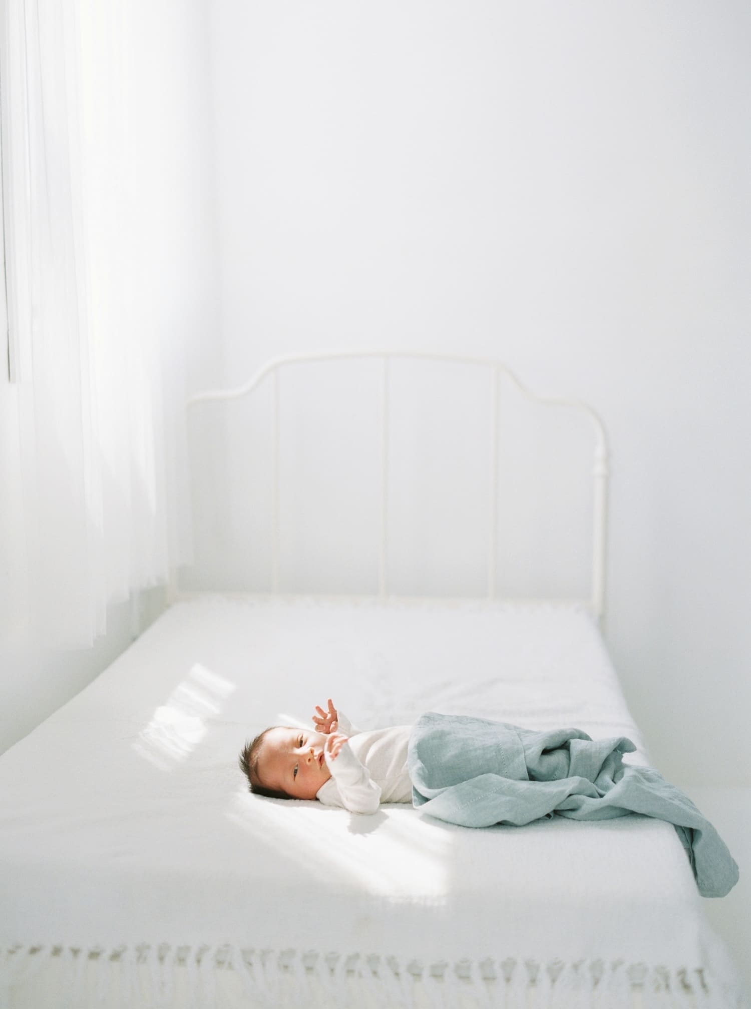 Beautiful natural light Seattle Newborn pictures in studio captured on film